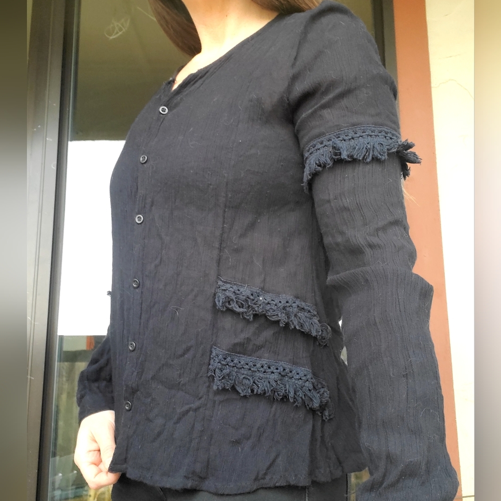 Volcom Button Up Long Sleeve Fringe